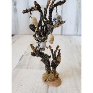 Lemax spooky tree skull Halloween accessory bear